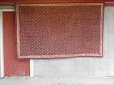 Handtrykk Duk Spiral  Vinrød